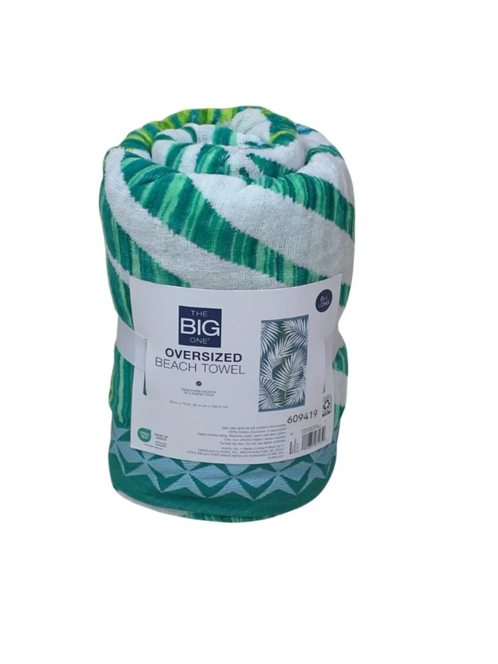 The Big One Oversized Beach Towel Palm Leaves 36x72